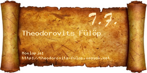 Theodorovits Fülöp névjegykártya