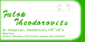 fulop theodorovits business card